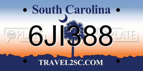 6JI388 South Carolina License Plate