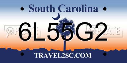 6L55G2 South Carolina License Plate
