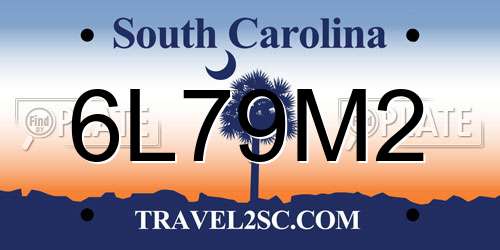 6L79M2 South Carolina License Plate
