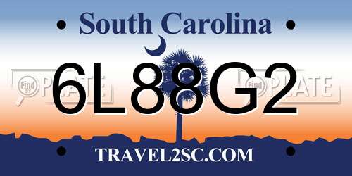 6L88G2 South Carolina License Plate