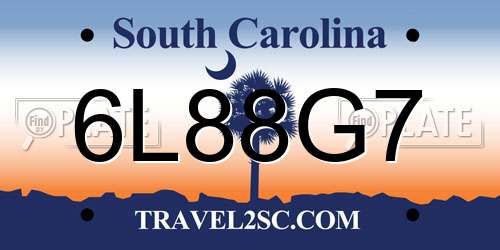 6L88G7 South Carolina License Plate