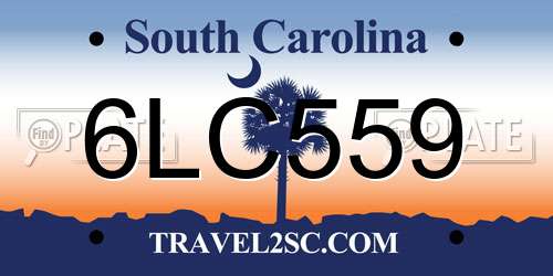 6LC559 South Carolina License Plate