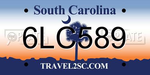 6LC589 South Carolina License Plate