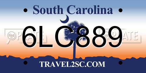 6LC889 South Carolina License Plate