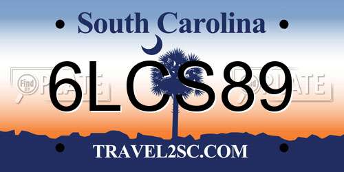 6LCS89 South Carolina License Plate