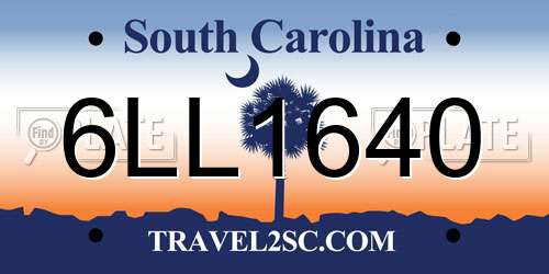 6LL1640 South Carolina License Plate