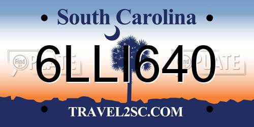 6LLI640 South Carolina License Plate