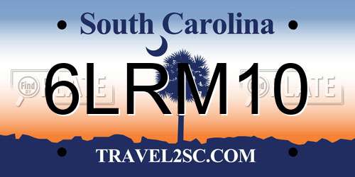 6LRM10 South Carolina License Plate