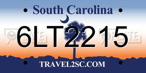 6LT2215 South Carolina License Plate
