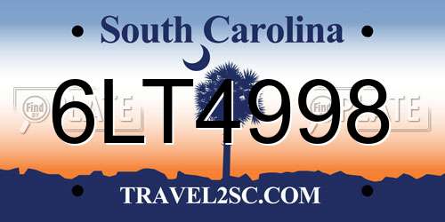 6LT4998 South Carolina License Plate