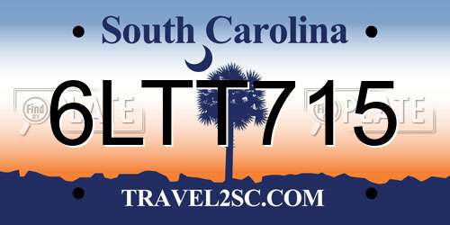 6LTT715 South Carolina License Plate