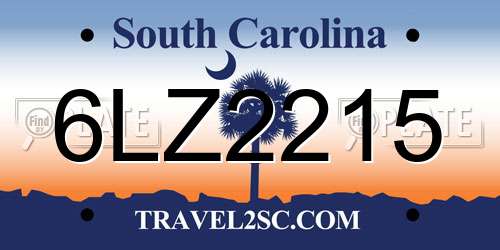 6LZ2215 South Carolina License Plate