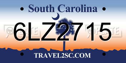 6LZ2715 South Carolina License Plate