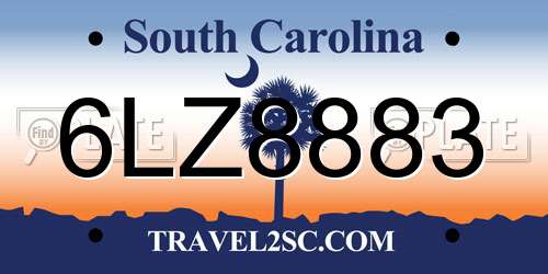 6LZ8883 South Carolina License Plate