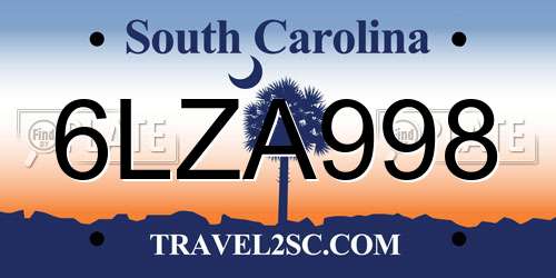 6LZA998 South Carolina License Plate