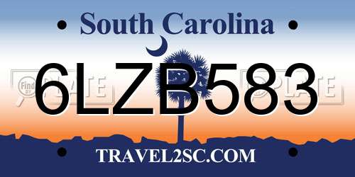 6LZB583 South Carolina License Plate