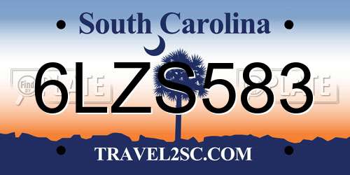 6LZS583 South Carolina License Plate