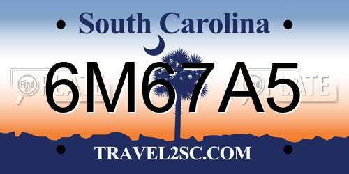 6M67A5 South Carolina License Plate