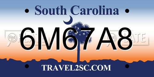 6M67A8 South Carolina License Plate