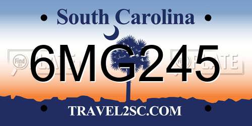 6MG245 South Carolina License Plate