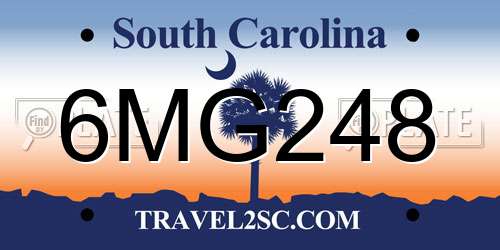6MG248 South Carolina License Plate