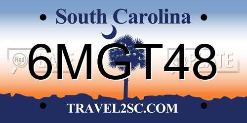 6MGT48 South Carolina License Plate