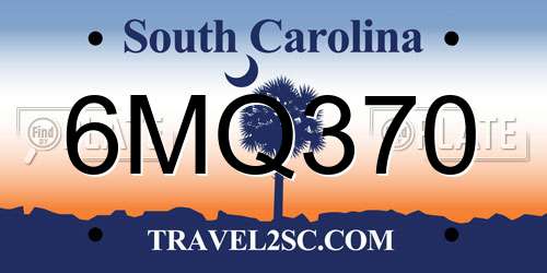 6MQ370 South Carolina License Plate