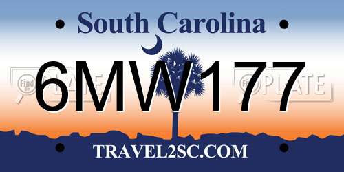 6MW177 South Carolina License Plate