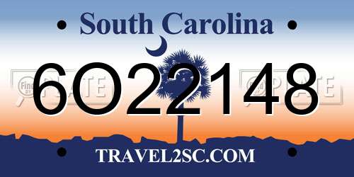 6O22148 South Carolina License Plate