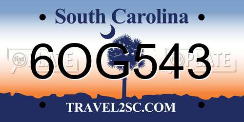 6OG543 South Carolina License Plate