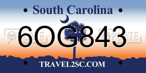 6OG843 South Carolina License Plate