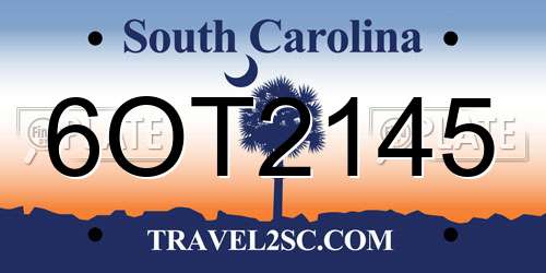 6OT2145 South Carolina License Plate