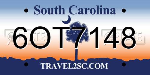 6OT7148 South Carolina License Plate