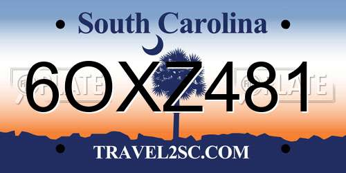 6OXZ481 South Carolina License Plate