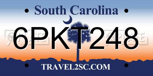 6PKT248 South Carolina License Plate