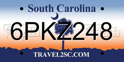 6PKZ248 South Carolina License Plate