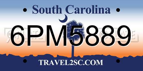 6PM5889 South Carolina License Plate