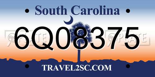 6Q08375 South Carolina License Plate
