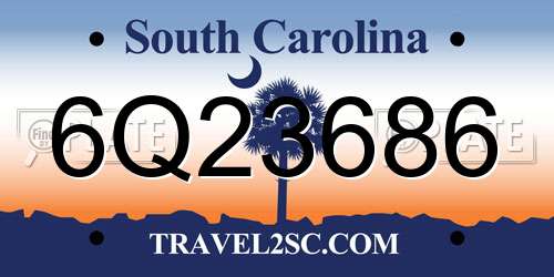 6Q23686 South Carolina License Plate