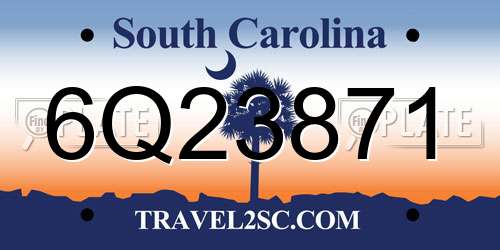 6Q23871 South Carolina License Plate