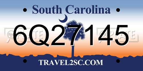 6Q27145 South Carolina License Plate