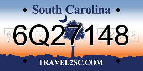 6Q27148 South Carolina License Plate