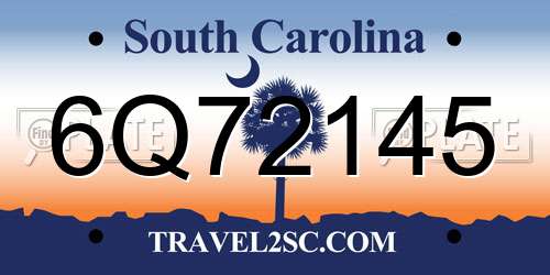 6Q72145 South Carolina License Plate