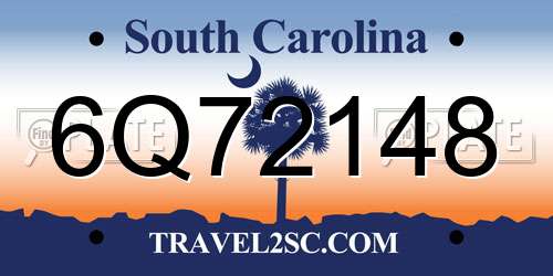 6Q72148 South Carolina License Plate