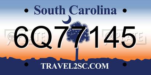 6Q77145 South Carolina License Plate