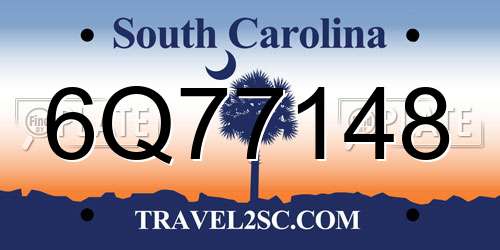 6Q77148 South Carolina License Plate