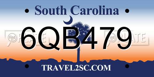 6QB479 South Carolina License Plate