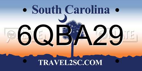 6QBA29 South Carolina License Plate