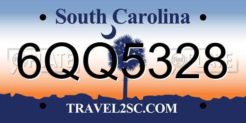 6QQ5328 South Carolina License Plate