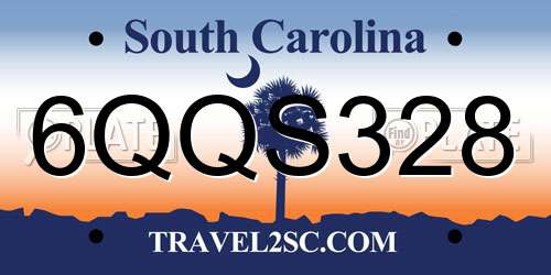 6QQS328 South Carolina License Plate